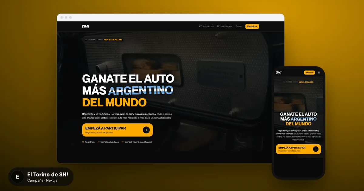 El Torino de SH!: la web del sorteo del auto más argentino del mundo