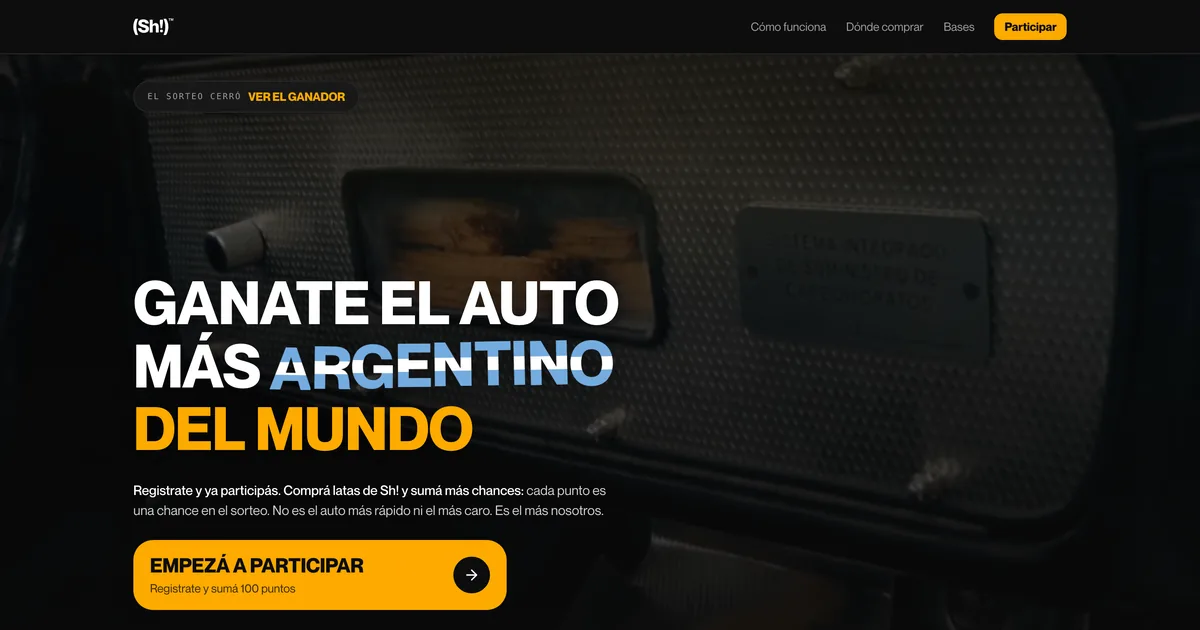 El Torino de SH!: la web del sorteo del auto más argentino del mundo
