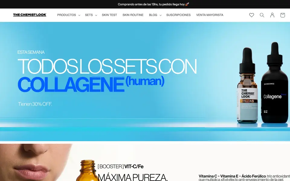 Portada de la tienda online de The Chemist Look