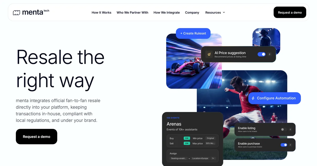 Menta Tech: una web en Webflow para un SaaS de ticketing