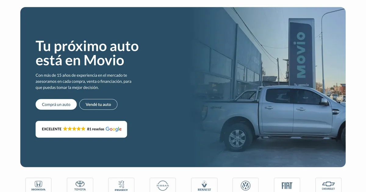 Movio: una web en WordPress para comprar y vender autos