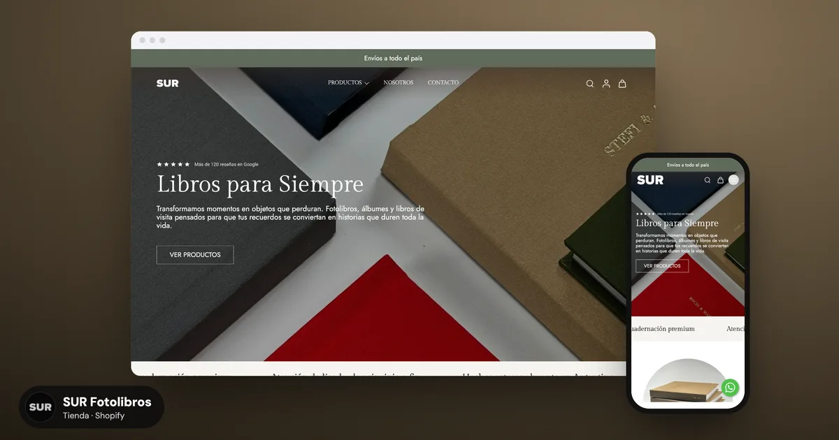 SUR Fotolibros: una tienda Shopify para libros hechos a mano