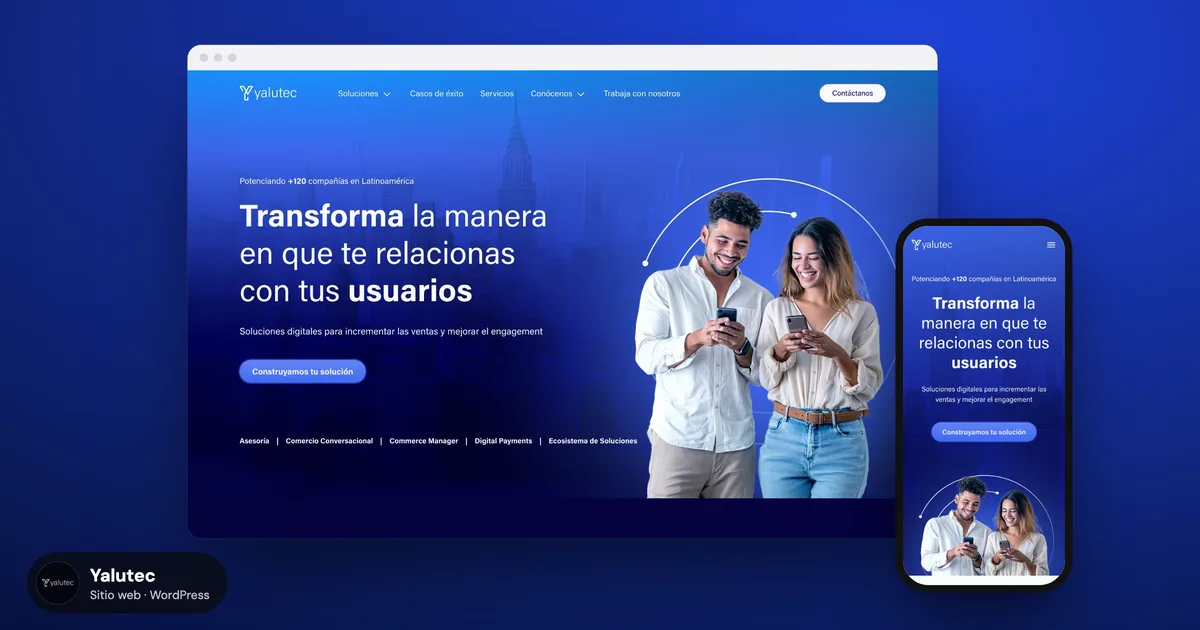 Yalutec: una web en WordPress con landings por industria