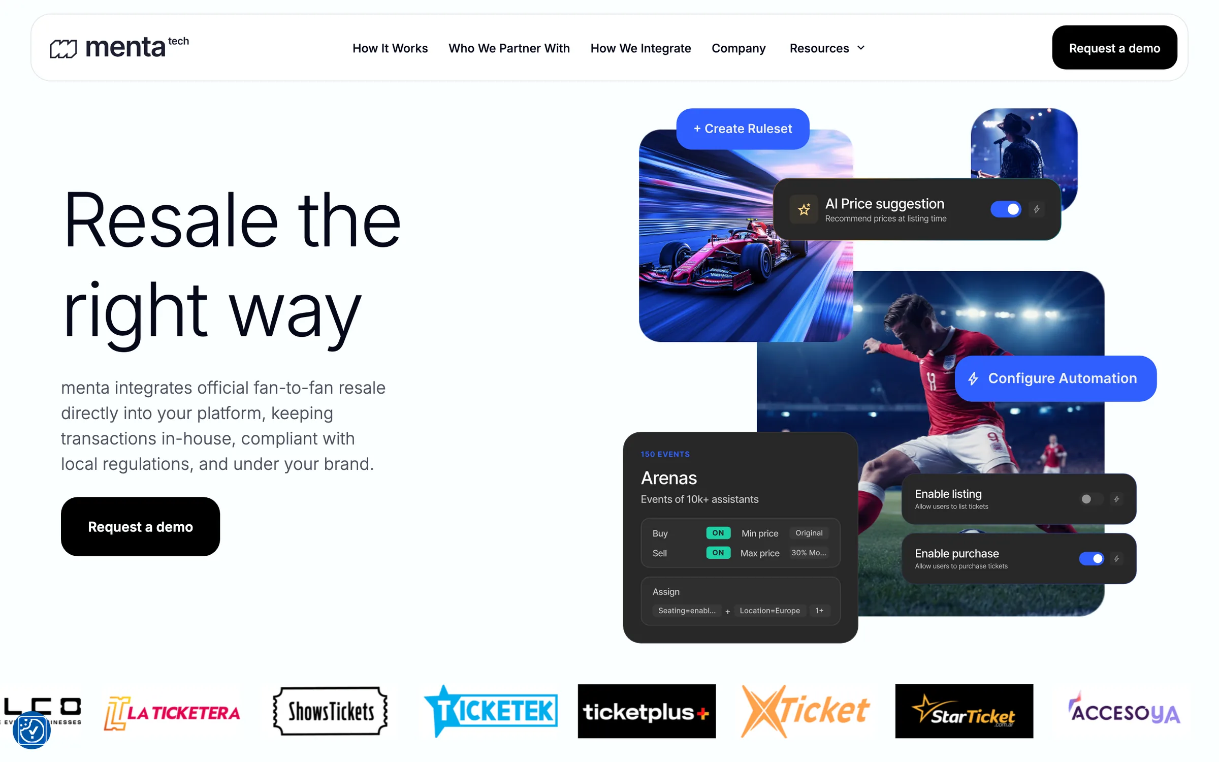 Menta Tech: una web en Webflow para un SaaS de ticketing
