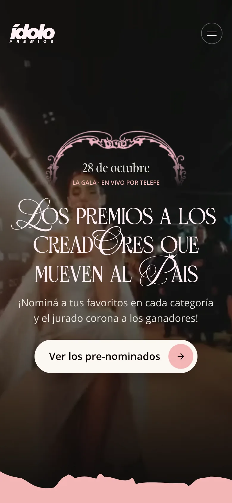 Home de Premios Ídolo en el celular