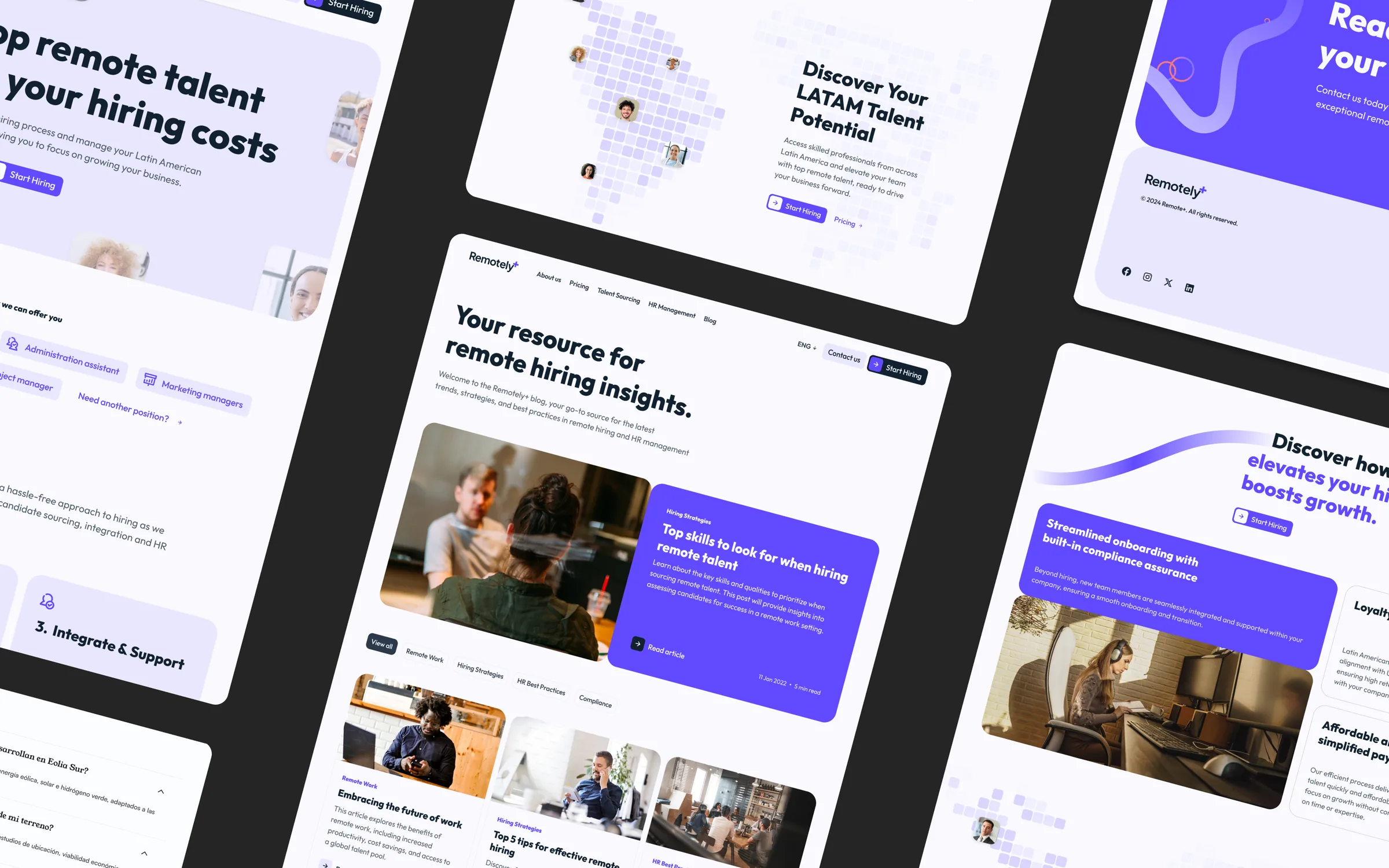 RemotelyPlus: una web en Webflow para vender talento remoto